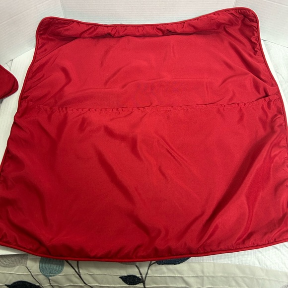 Red and gray 3pc bundle decorative pillow with 2 matching square shams 27”X 27” - Picture 8 of 15